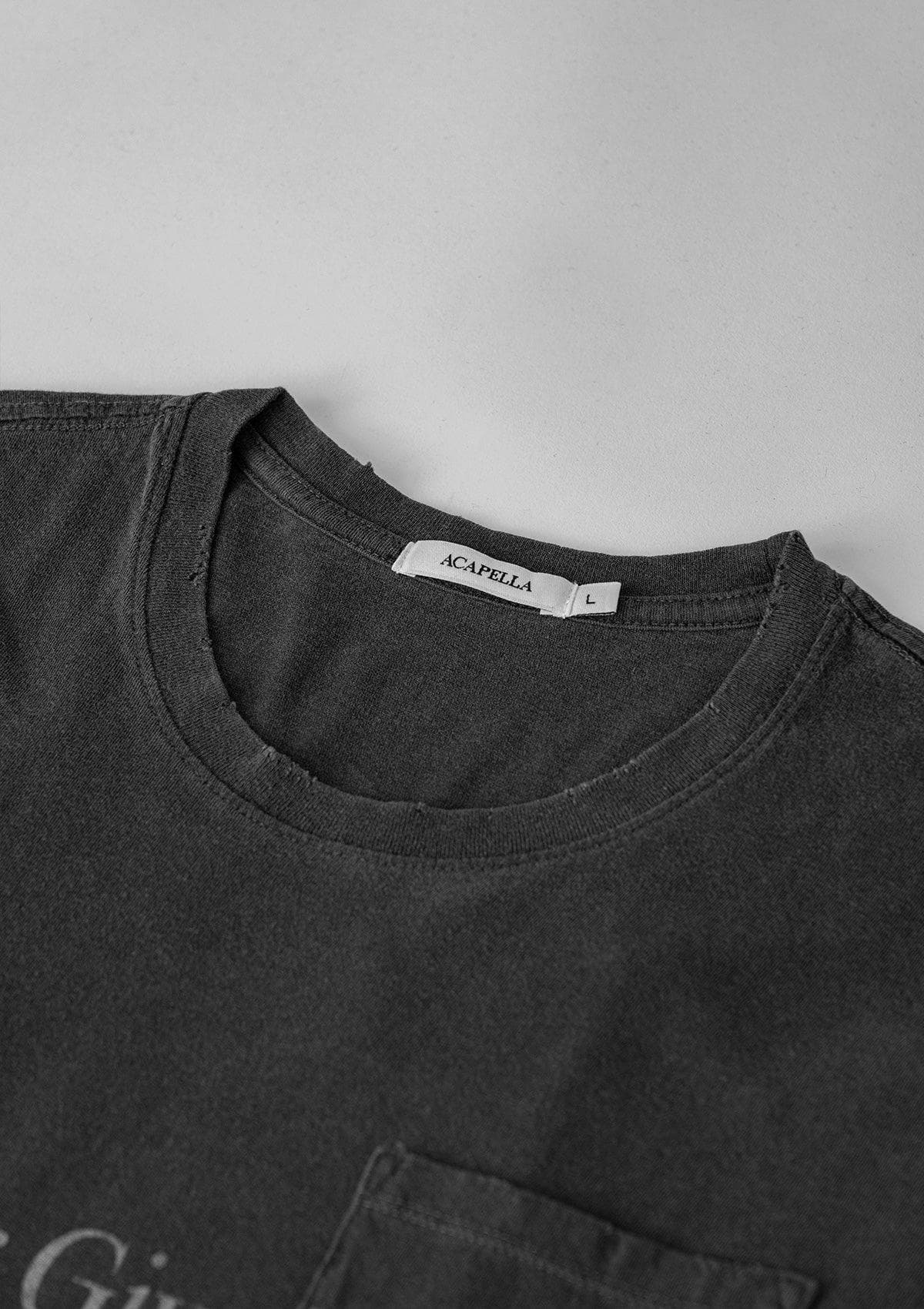 Never Give Up Tee - Washed Black