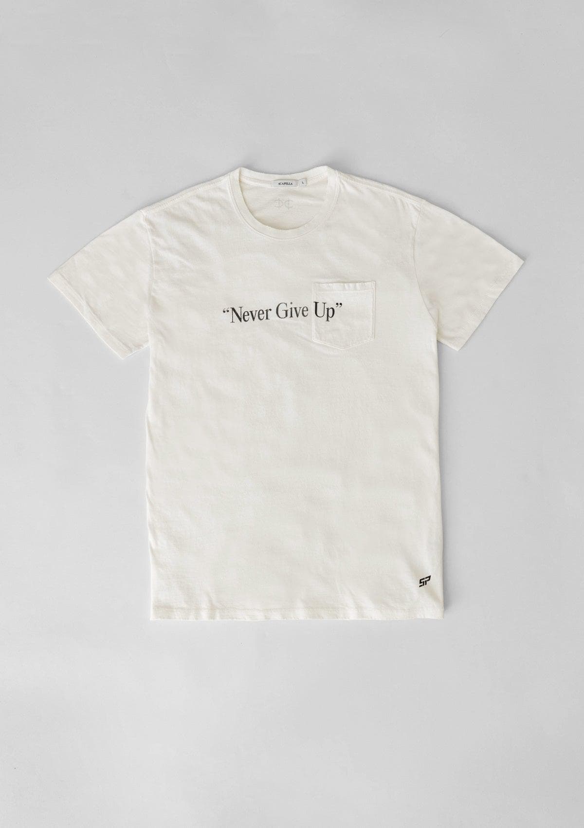 Never Give Up Tee - Vintage White
