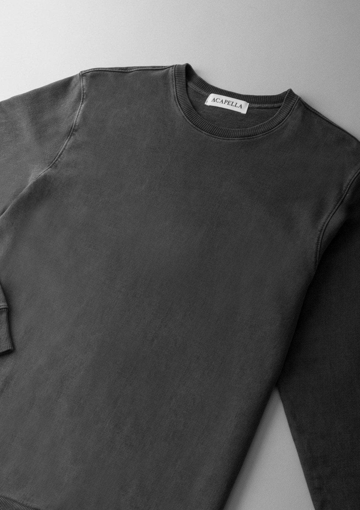 Acapella Ropa Men Pullovers Sudadera Classic Pullover Washed Black