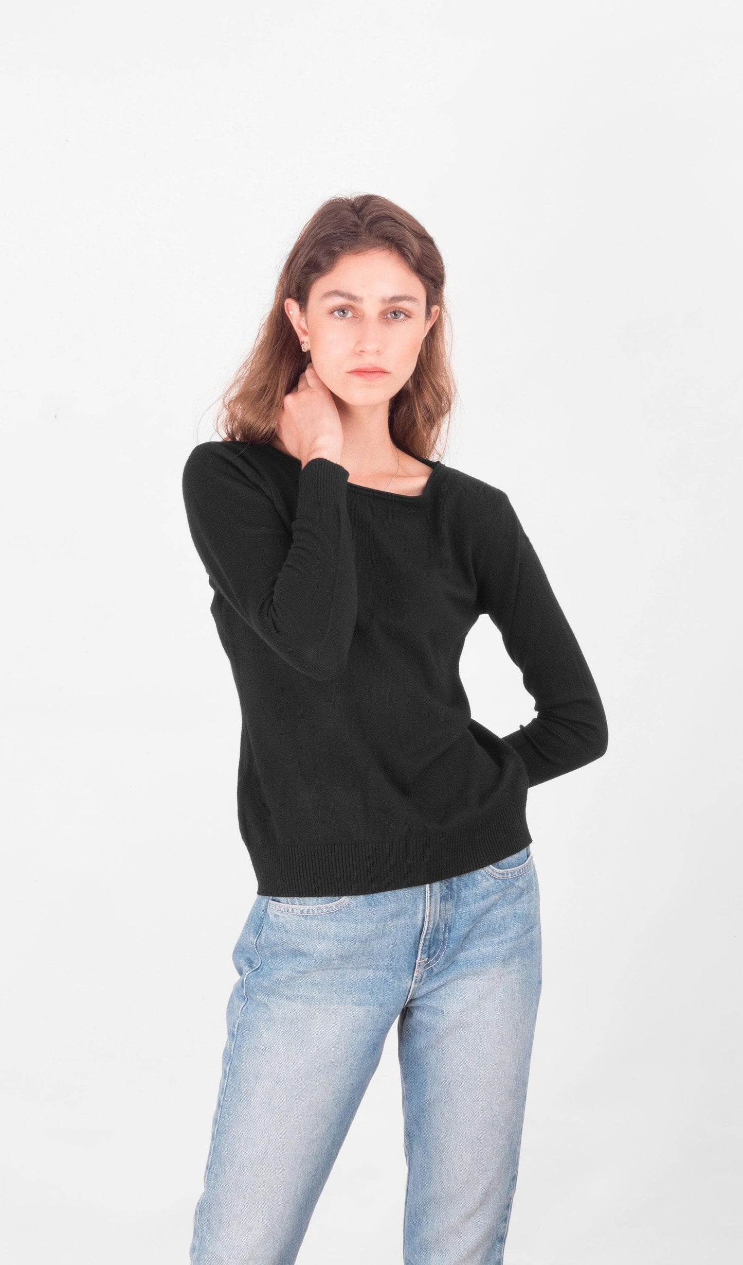Acapella Ropa Women Sweaters Sueter Knitted Sweater - Black