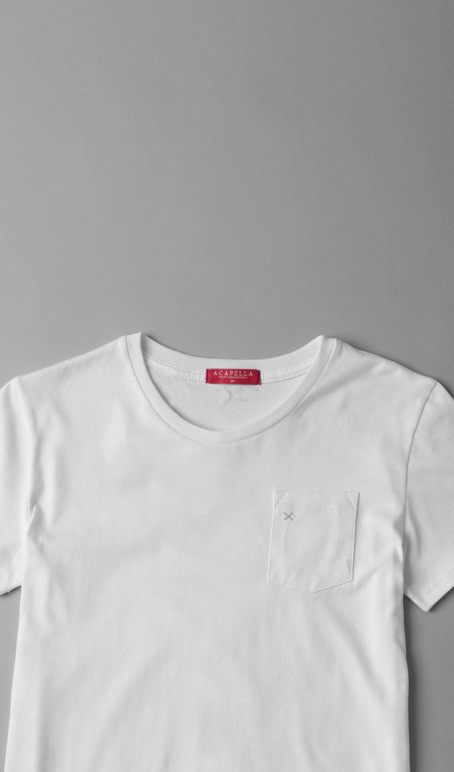 Acapella Ropa Youth Basics Playera X Pocket Classic Tee Youth - White