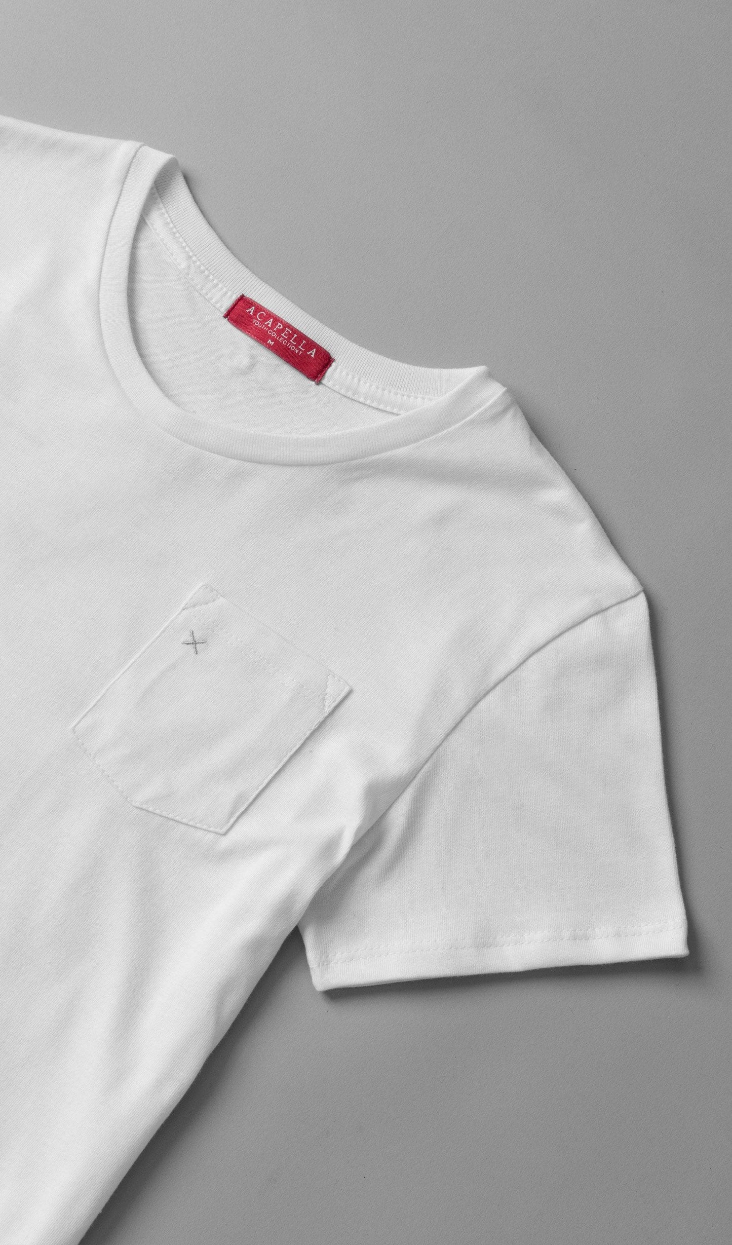 Acapella Ropa Youth Basics Playera X Pocket Classic Tee Youth - White