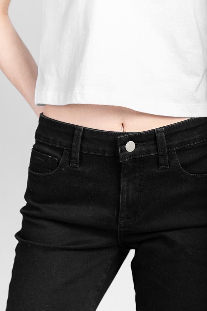 Acapella Ropa Women Denim Ripped Skinny Washed Black