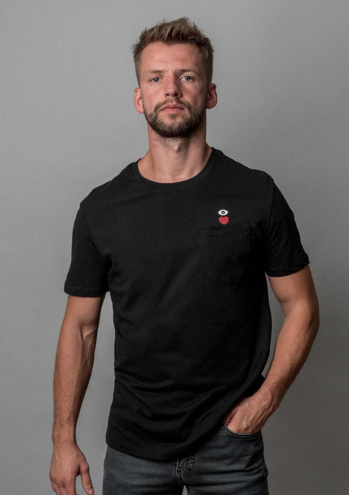 Acapella Ropa Men Graphics Playera Eye Love U - Black