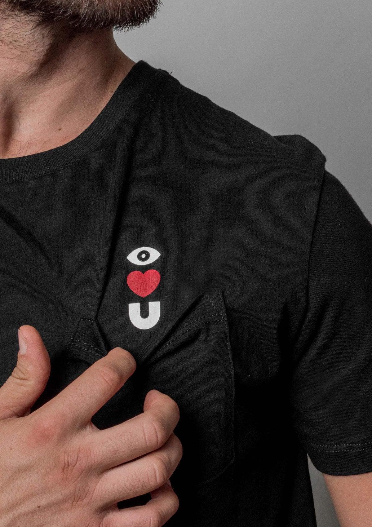 Acapella Ropa Men Graphics Playera Eye Love U - Black
