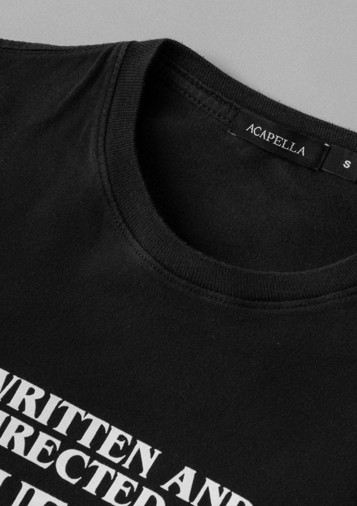 Acapella Ropa Men Graphics Playera Written and Directed