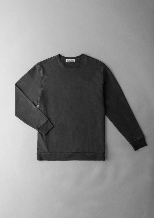 Acapella Ropa Men Pullovers Sudadera Classic Pullover Washed Black
