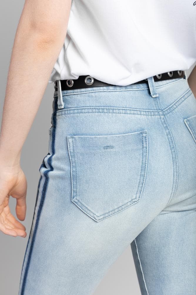 Acapella Ropa Women Denim Pantal√≥n Striped Skinny Vintage Light