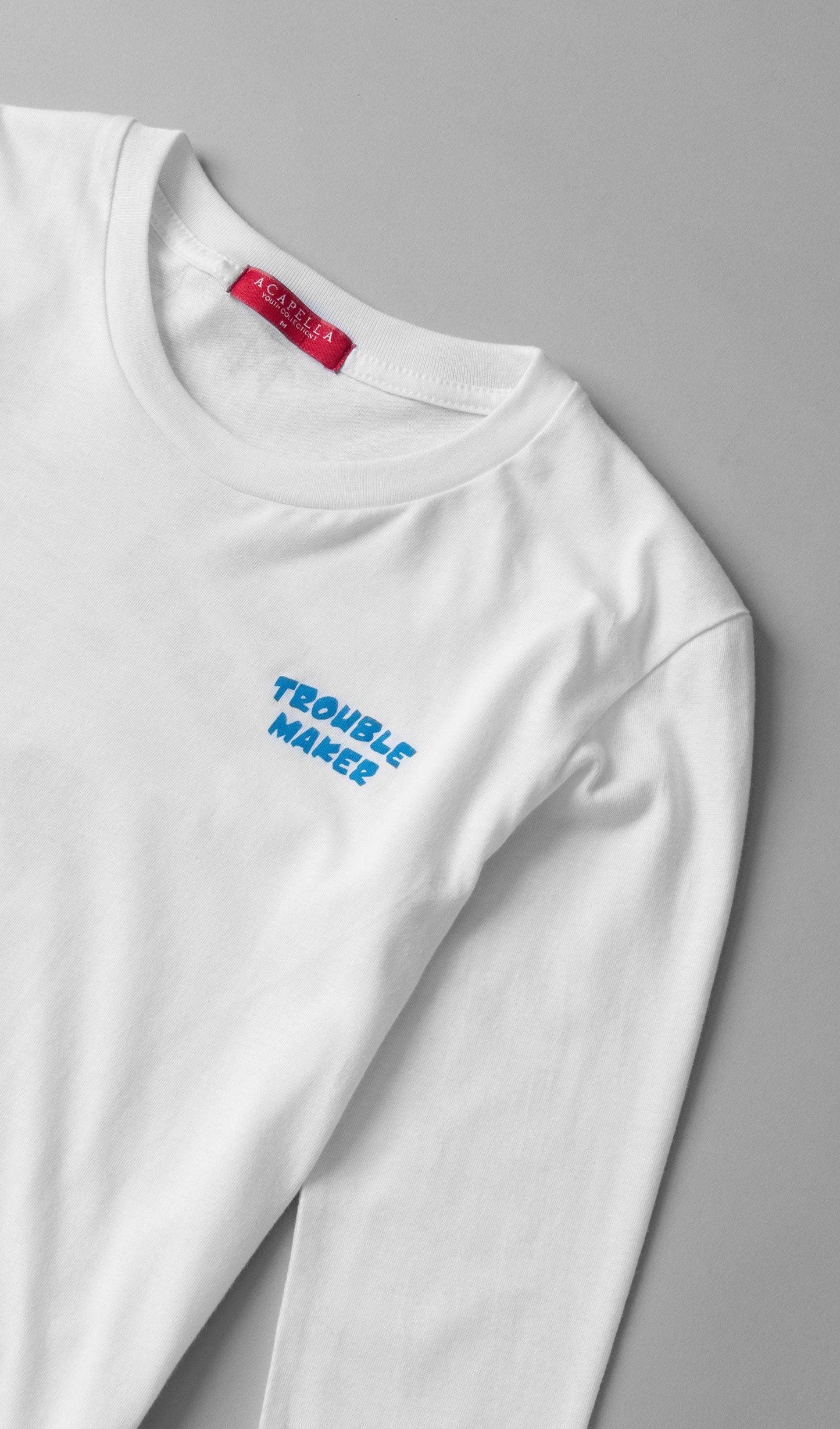 Acapella Ropa Youth Graphics Playera Trouble Maker