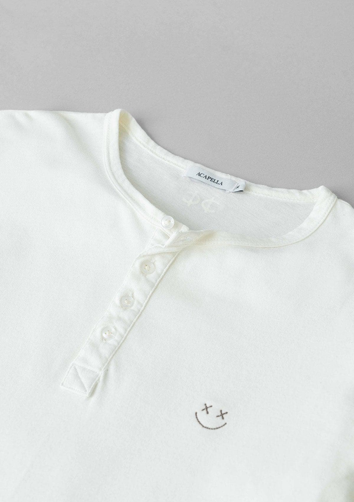 Acapella Smiley LS Henley - Vintage White