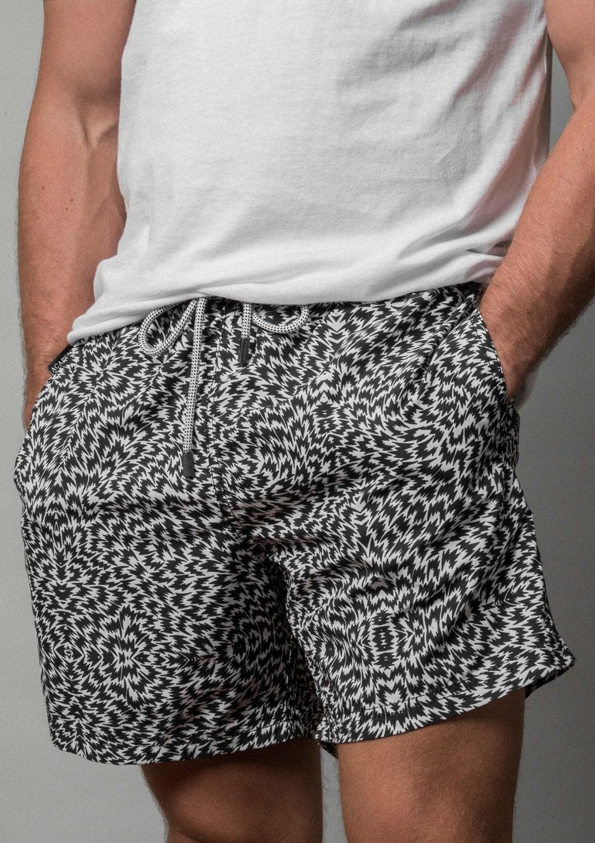 Acapella Ropa Men Swimwear Traje de Ba√±o Kaleidoscopic Black - Swimsuit