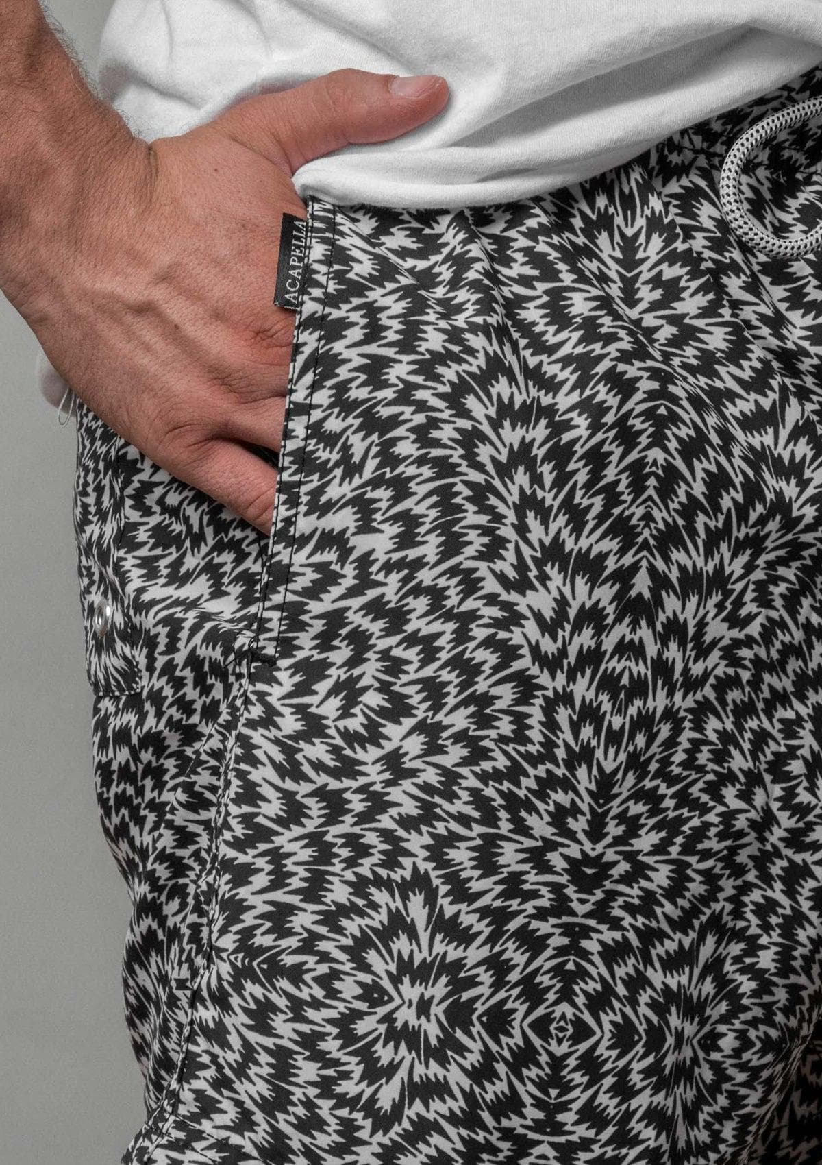 Acapella Ropa Men Swimwear Traje de Ba√±o Kaleidoscopic Black - Swimsuit